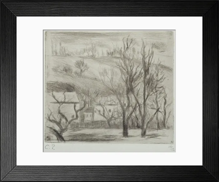 Framed Print : Paysage à l'Hermitage (Pontoise); (Landscape at l'Hermitage, Pontoise), 1880. Creator: Camille Pissarro Framed Print : Paysage à l'Hermitage (Pontoise); (Landscape at l'Hermitage, Pontoise), 1880. Creator: Camille Pissarro