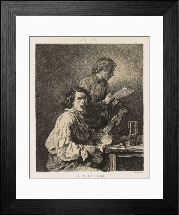 Framed Print : Les Musiciens (The Singers), 1845. Creator: Charles Emile Jacque Framed Print : Les Musiciens (The Singers), 1845. Creator: Charles Emile Jacque