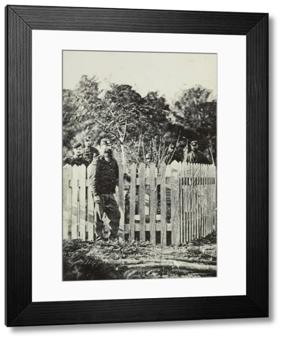 Framed Print : Soldiers Near Graves, Opepe, circa 1869. Creator: Unknown Framed Print : Soldiers Near Graves, Opepe, circa 1869. Creator: Unknown