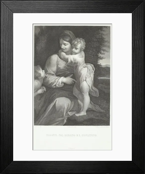 Framed Print : Madonna and child with St John, 1841-1846. Creator: Giovanni Fosella Framed Print : Madonna and child with St John, 1841-1846. Creator: Giovanni Fosella