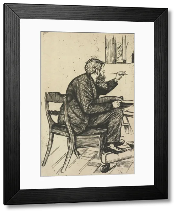 Framed Print : Edwin Edwards painting, 1850-1879. Creator: Charles Samuel Keene Framed Print : Edwin Edwards painting, 1850-1879. Creator: Charles Samuel Keene