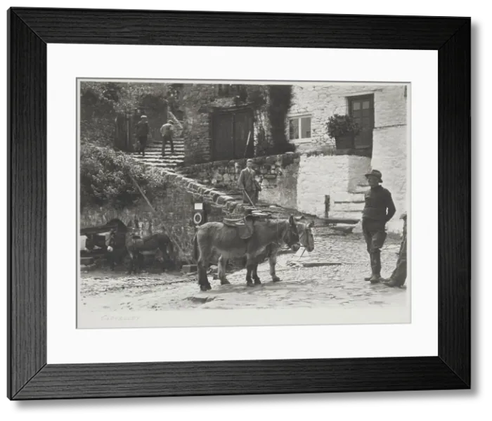 Framed Print : Clovelly. From the album: Photograph album - England, 1920s. Creator: Harry Moult Framed Print : Clovelly. From the album: Photograph album - England, 1920s. Creator: Harry Moult