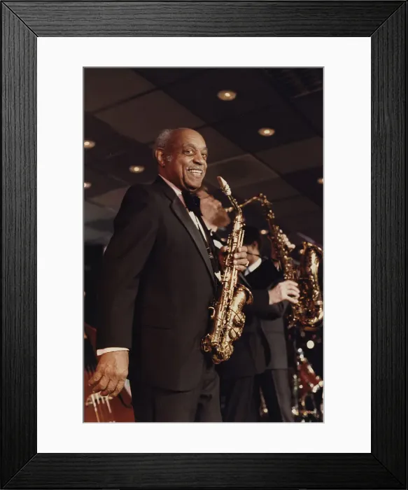 Framed Print : Benny Carter, The Jazz Inn Party All Star Big Band, Nordwijk, Netherlands, 1989. Creator: Brian Foskett Framed Print : Benny Carter, The Jazz Inn Party All Star Big Band, Nordwijk, Netherlands, 1989. Creator: Brian Foskett