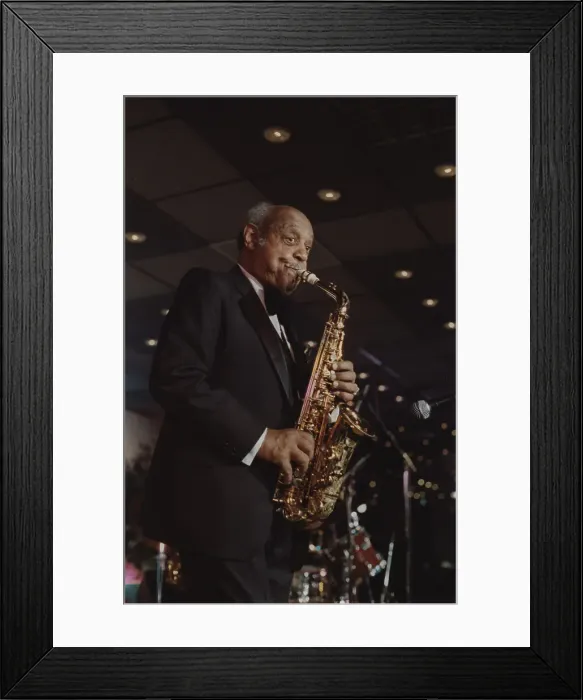 Framed Print : Benny Carter, The Jazz Inn Party All Star Big Band, Nordwijk, Netherlands, 1989. Creator: Brian Foskett Framed Print : Benny Carter, The Jazz Inn Party All Star Big Band, Nordwijk, Netherlands, 1989. Creator: Brian Foskett