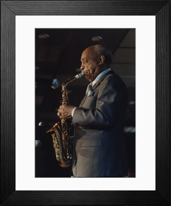 Framed Print : Benny Carter, The Jazz Inn Party All Star Big Band, Nordwijk, Netherlands, 1989. Creator: Brian Foskett Framed Print : Benny Carter, The Jazz Inn Party All Star Big Band, Nordwijk, Netherlands, 1989. Creator: Brian Foskett