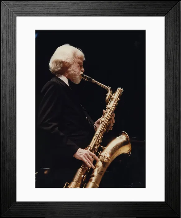 Framed Print : Gerry Mulligan, Barbican, London, 1989. Creator: Brian Foskett Framed Print : Gerry Mulligan, Barbican, London, 1989. Creator: Brian Foskett