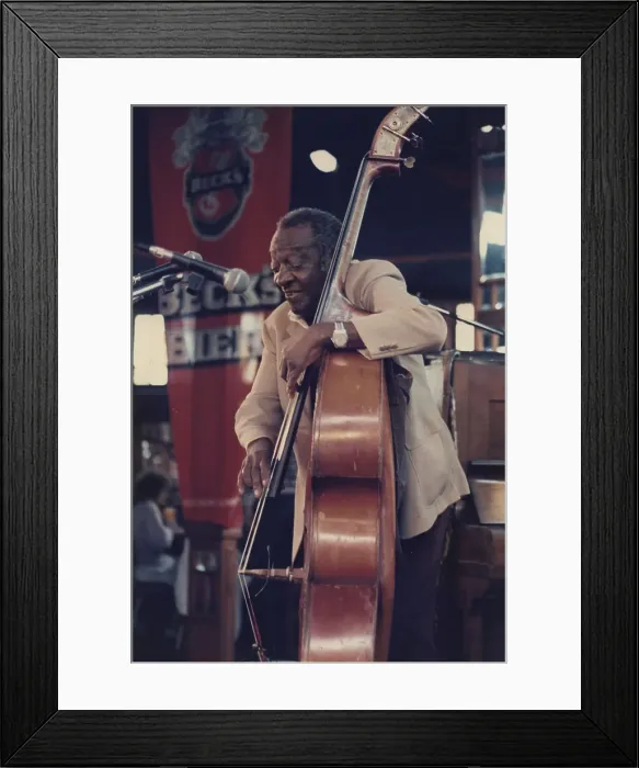 Framed Print : Milt Hinton, (Harlem Stampede), Edinburgh Jazz Festival, 1986. Creator: Brian Foskett Framed Print : Milt Hinton, (Harlem Stampede), Edinburgh Jazz Festival, 1986. Creator: Brian Foskett