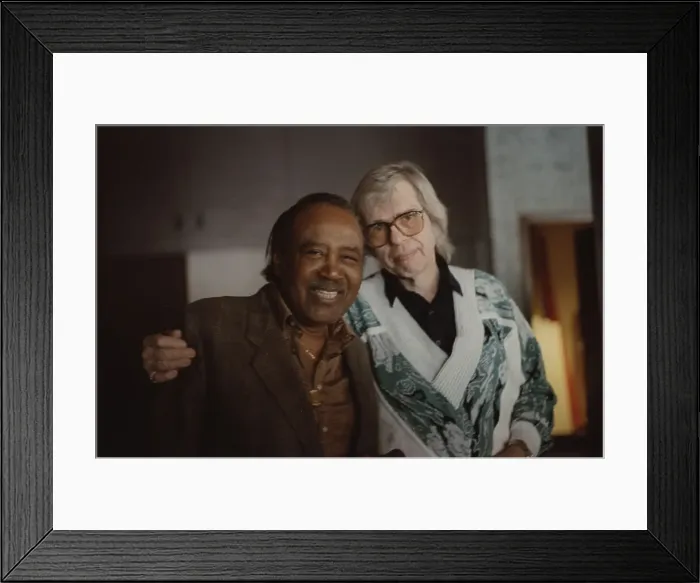 Framed Print : Harry Sweets Edison and Bob Brookmeyer, Jazz Inn Party, Nordwijk, Netherlands, 1989. Creator: Brian Foskett Framed Print : Harry Sweets Edison and Bob Brookmeyer, Jazz Inn Party, Nordwijk, Netherlands, 1989. Creator: Brian Foskett