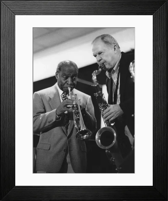 Framed Print : Joe Wilder and Tommy Newsom, The March of Jazz, Clearwater Beach, Florida, 1997. Creator: Brian Foskett Framed Print : Joe Wilder and Tommy Newsom, The March of Jazz, Clearwater Beach, Florida, 1997. Creator: Brian Foskett