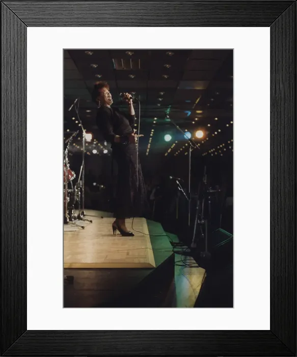 Framed Print : Dee Dee Bridgewater, Jazz Inn Party, Nordwijk, Netherlands, 1989. Creator: Brian Foskett Framed Print : Dee Dee Bridgewater, Jazz Inn Party, Nordwijk, Netherlands, 1989. Creator: Brian Foskett