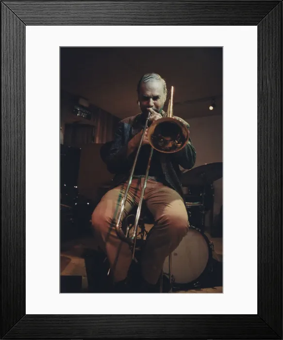 Framed Print : Urbie Green, Tenor Clef, London, 1991. Creator: Brian Foskett