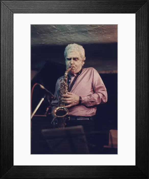 Framed Print : Charlie Mariano, Bass Clef, London, 1988. Creator: Brian Foskett Framed Print : Charlie Mariano, Bass Clef, London, 1988. Creator: Brian Foskett