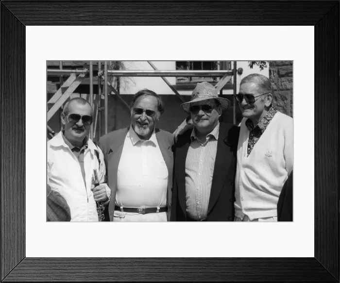 Framed Print : Kenny Davern, Brian Peerless, Warren Vache, Ralph Sutton, Brecon, 1994. Creator: Brian Foskett Framed Print : Kenny Davern, Brian Peerless, Warren Vache, Ralph Sutton, Brecon, 1994. Creator: Brian Foskett