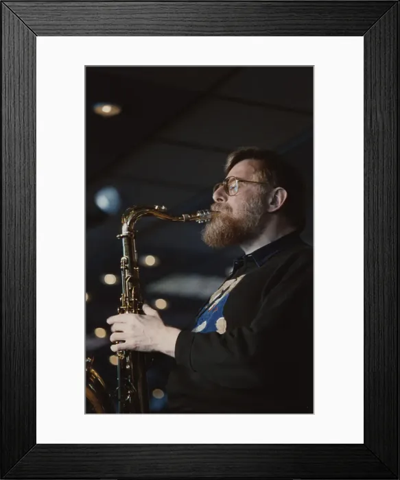 Framed Print : Lew Tabackin, Jazz Inn Party, Nordwijk, Netherlands, 1989. Creator: Brian Foskett Framed Print : Lew Tabackin, Jazz Inn Party, Nordwijk, Netherlands, 1989. Creator: Brian Foskett