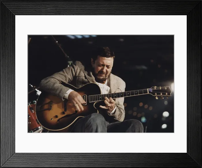 Framed Print : Barney Kessel, Jazz Inn Party, Nordwijk, Netherlands, 1989. Creator: Brian Foskett Framed Print : Barney Kessel, Jazz Inn Party, Nordwijk, Netherlands, 1989. Creator: Brian Foskett