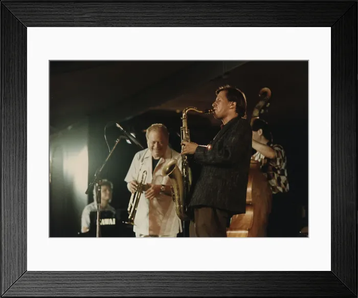 Framed Print : Red Rodney and Chris Potter, North Sea Jazz Festival, The Hague, Netherlands, 1991. Creator: Brian Foskett Framed Print : Red Rodney and Chris Potter, North Sea Jazz Festival, The Hague, Netherlands, 1991. Creator: Brian Foskett