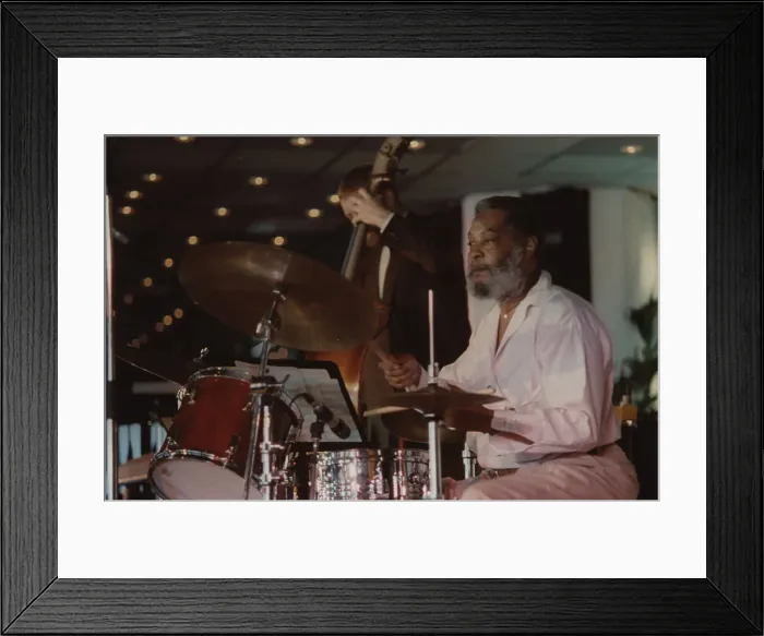 Framed Print : Ben Riley, Jazz Inn Party, Nordwijk, Netherlands, 1989. Creator: Brian Foskett Framed Print : Ben Riley, Jazz Inn Party, Nordwijk, Netherlands, 1989. Creator: Brian Foskett