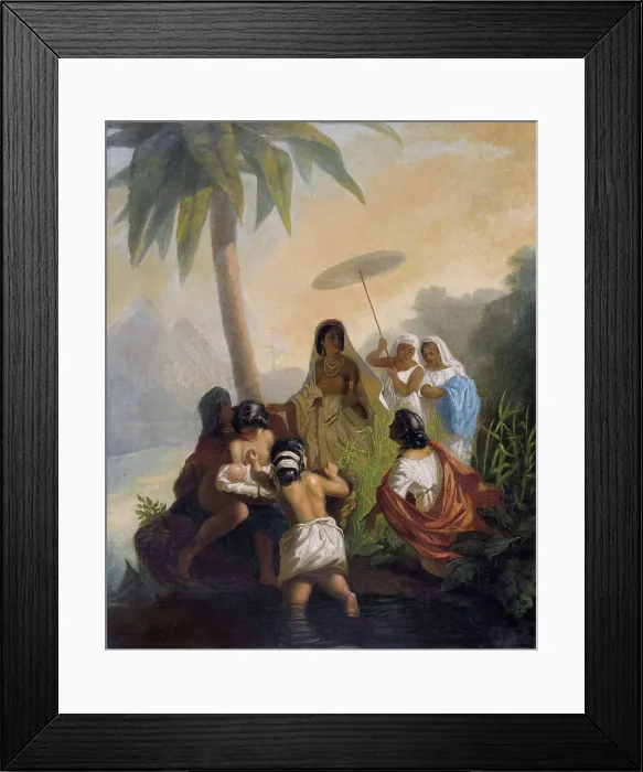 Framed Print : The Finding of Moses, 1864. Creator: Siemiradzki; Henryk (1843-1902) Framed Print : The Finding of Moses, 1864. Creator: Siemiradzki; Henryk (1843-1902)