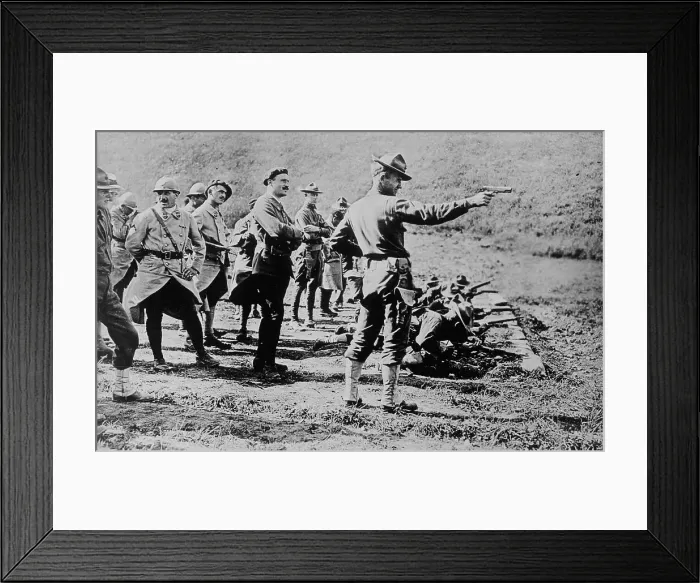 Framed Print : Marines learning to shoot in France, 1918. Creator: Bain News Service