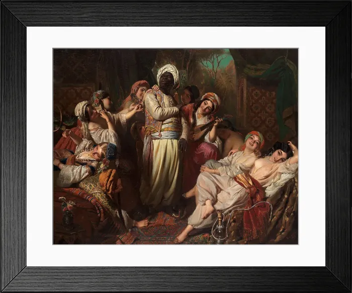 Framed Print : A harem interior, 1846. Creator: Schlesinger; Henry Guillaume (1814-1893) Framed Print : A harem interior, 1846. Creator: Schlesinger; Henry Guillaume (1814-1893)