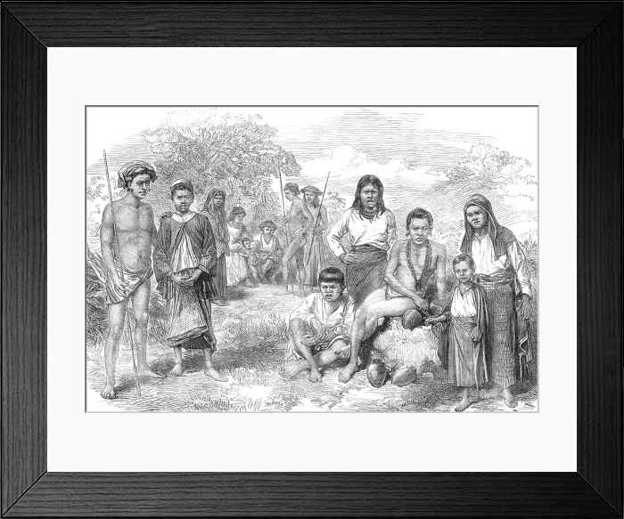 Framed Print : The Nicobar Islands, Indian Ocean: Natives, 1870. Creator: Unknown Framed Print : The Nicobar Islands, Indian Ocean: Natives, 1870. Creator: Unknown