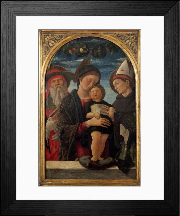 Framed Print : Madonna and Child with Saint Jerome and Saint Louis of Toulouse, c1455. Creator: Mantegna; Andrea (1431-1506) Framed Print : Madonna and Child with Saint Jerome and Saint Louis of Toulouse, c1455. Creator: Mantegna; Andrea (1431-1506)