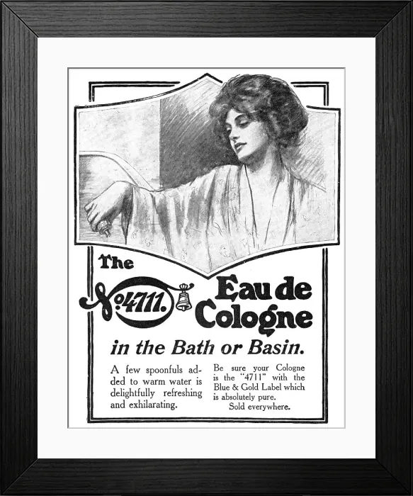 Framed Print : The No.4711 Eau de Cologne - in the Bath or Basin, 1909. Creator: Unknown Framed Print : The No.4711 Eau de Cologne - in the Bath or Basin, 1909. Creator: Unknown