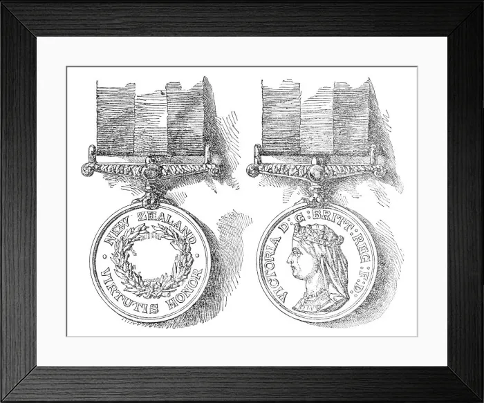 Framed Print : The New Zealand War Medal for the British Troops, 1870. Creator: Unknown Framed Print : The New Zealand War Medal for the British Troops, 1870. Creator: Unknown