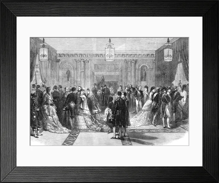 Framed Print : A State Ball at the Tuileries Palace: the Grand Vestibule, 1870. Creator: Unknown Framed Print : A State Ball at the Tuileries Palace: the Grand Vestibule, 1870. Creator: Unknown