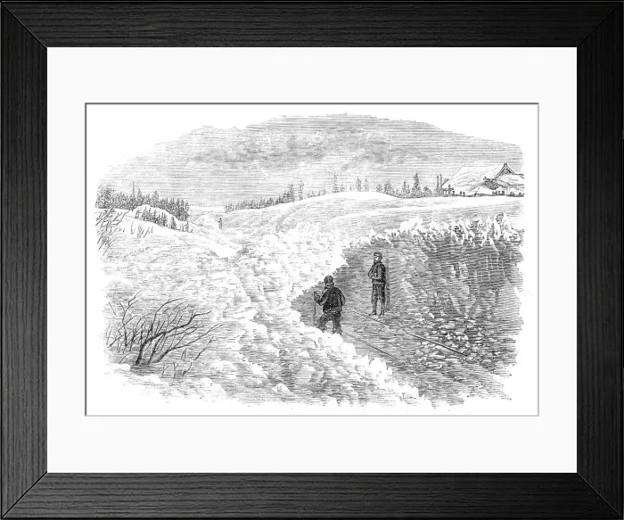 Framed Print : Snow-Plough on the Grand Trunk Railway of Canada, 1870. Creator: Unknown Framed Print : Snow-Plough on the Grand Trunk Railway of Canada, 1870. Creator: Unknown