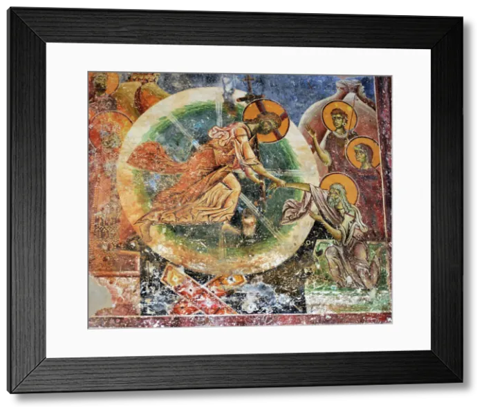 Framed Print : The Descent into Hell, 12th century. Creator: Byzantine Master () Framed Print : The Descent into Hell, 12th century. Creator: Byzantine Master ()