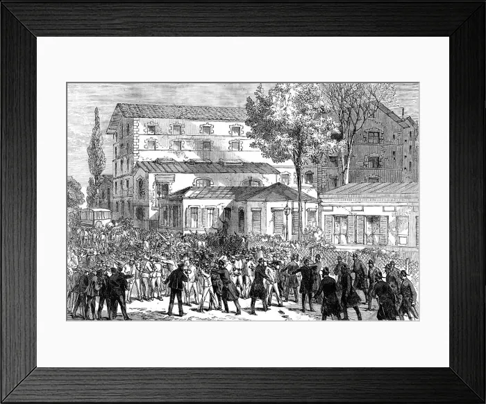 Framed Print : A strike of workmen in Paris, 1870. Creator: Unknown