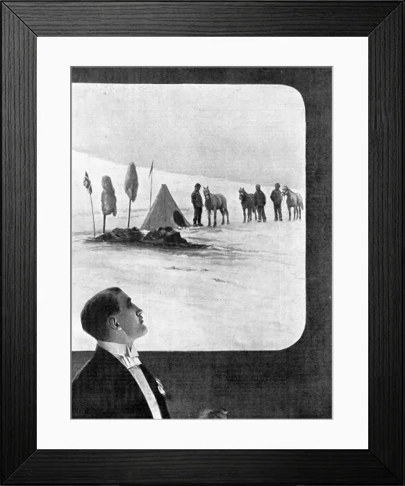 Framed Print : Lieutenant Shackleton giving his lecture before the Royal Geographical Society...1909. Creator: Samuel Begg Framed Print : Lieutenant Shackleton giving his lecture before the Royal Geographical Society...1909. Creator: Samuel Begg