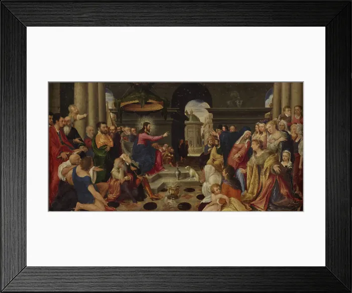 Framed Print : Jesus preaches to Martha and Mary, 16th century. Creator: Longhi; Luca (1507-1580) Framed Print : Jesus preaches to Martha and Mary, 16th century. Creator: Longhi; Luca (1507-1580)