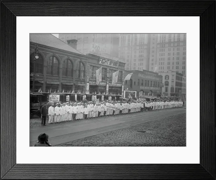Framed Print : War Bond Parade, 1917 or 1918. Creator: Bain News Service Framed Print : War Bond Parade, 1917 or 1918. Creator: Bain News Service