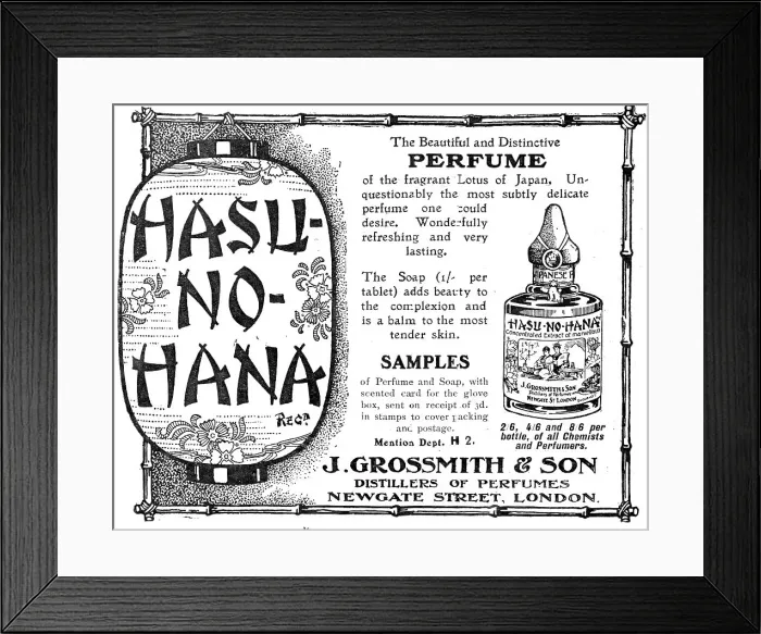 Framed Print : Hasu-no-hana - the Beautiful and Distinctive Perfume, 1909. Creator: Unknown Framed Print : Hasu-no-hana - the Beautiful and Distinctive Perfume, 1909. Creator: Unknown