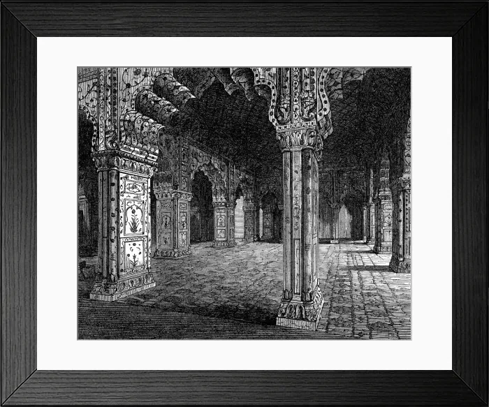 Framed Print : Ancient Indian Architecture: interior of Dewannee Khas at Delhi, (Mohammedan, 17th century), 1870. Creator: Unknown Framed Print : Ancient Indian Architecture: interior of Dewannee Khas at Delhi, (Mohammedan, 17th century), 1870. Creator: Unknown