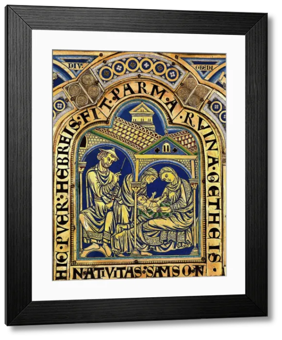 Framed Print : The Verdun Altar: The Birth of Samson, 1181. Creator: Nicholas of Verdun (ca 1130 / 40-after 1205) Framed Print : The Verdun Altar: The Birth of Samson, 1181. Creator: Nicholas of Verdun (ca 1130 / 40-after 1205)