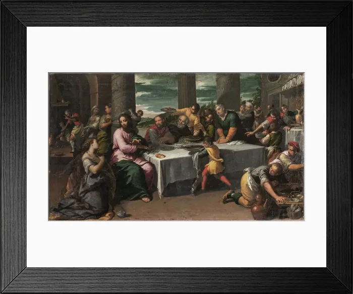 Framed Print : Christ at the house of Simon the Pharisee, c1590. Creator: Scarsellino (Scarsella); Ippolito (1551-1620) Framed Print : Christ at the house of Simon the Pharisee, c1590. Creator: Scarsellino (Scarsella); Ippolito (1551-1620)