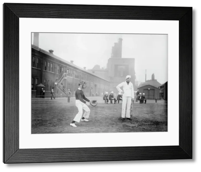 Framed Print : Sailors at play, Brooklyn Navy Yard, 1914. Creator: Bain News Service Framed Print : Sailors at play, Brooklyn Navy Yard, 1914. Creator: Bain News Service