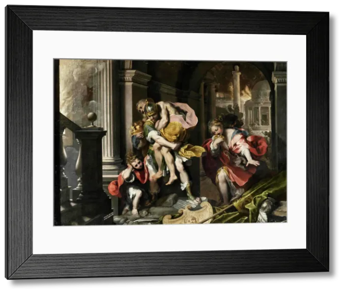 Framed Print : Aeneas Fleeing Troy, 1598. Creator: Barocci; Federigo (1528-1612) Framed Print : Aeneas Fleeing Troy, 1598. Creator: Barocci; Federigo (1528-1612)
