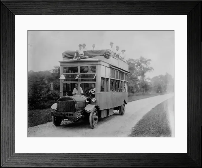 Framed Print : R.R. Conklin's auto bus, between c1910 and c1915. Creator: Bain News Service Framed Print : R.R. Conklin's auto bus, between c1910 and c1915. Creator: Bain News Service