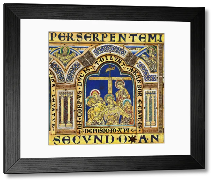Framed Print : The Verdun Altar: The Descent from the Cross, 1181. Creator: Nicholas of Verdun (ca 1130 / 40-after 1205)