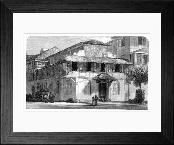 Framed Print : Office of the Telegraph Company at Bombay, 1870. Creator: Unknown Framed Print : Office of the Telegraph Company at Bombay, 1870. Creator: Unknown