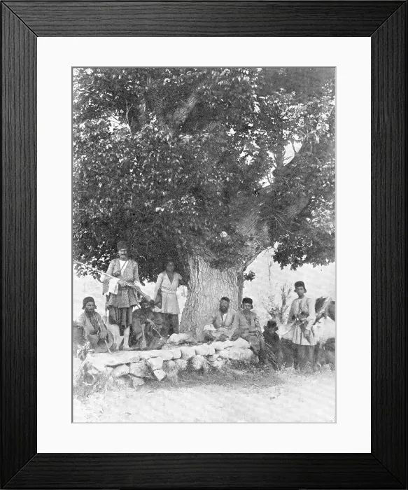 Framed Print : Threateners of Teheran: men who may capture the Shah - a Bakhtiari village, 1909. Creator: Unknown Framed Print : Threateners of Teheran: men who may capture the Shah - a Bakhtiari village, 1909. Creator: Unknown