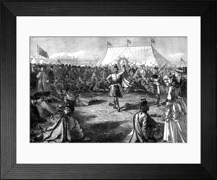 Framed Print : Amusements in the camp of the London Scottish, Wimbledon, 1871. Creator: Unknown Framed Print : Amusements in the camp of the London Scottish, Wimbledon, 1871. Creator: Unknown