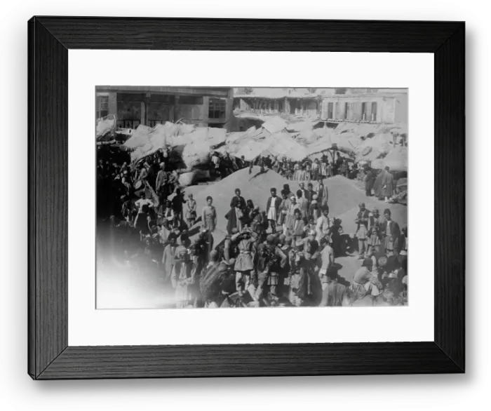 Framed Print : Grain Market, Ourmiah, Persia, 1911. Creator: Bain News Service Framed Print : Grain Market, Ourmiah, Persia, 1911. Creator: Bain News Service