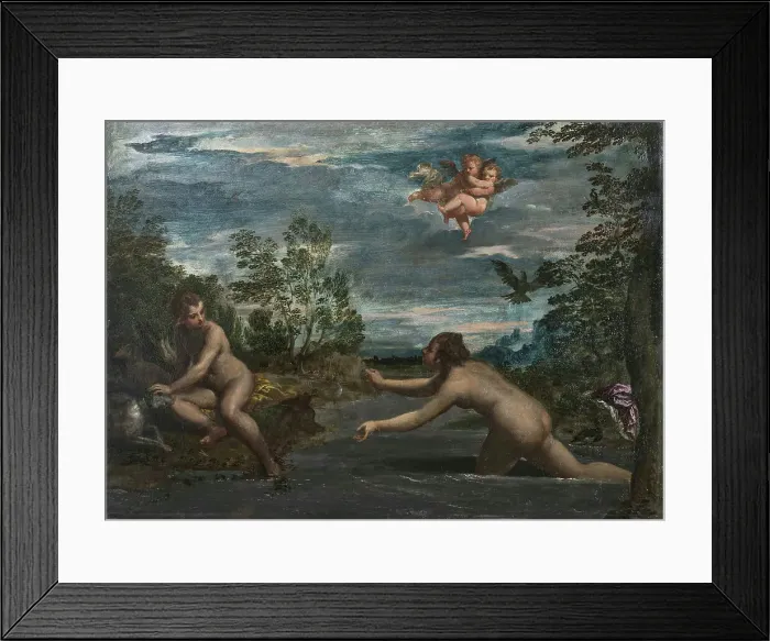 Framed Print : Salmacis and Hermaphroditus, c 1615. Creator: Scarsellino (Scarsella); Ippolito (1551-1620) Framed Print : Salmacis and Hermaphroditus, c 1615. Creator: Scarsellino (Scarsella); Ippolito (1551-1620)