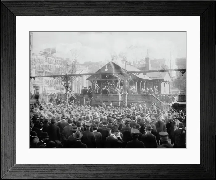 Framed Print : Socialist and labor union demonstration, Union Square, New York City, 1914. Creator: Bain News Service Framed Print : Socialist and labor union demonstration, Union Square, New York City, 1914. Creator: Bain News Service