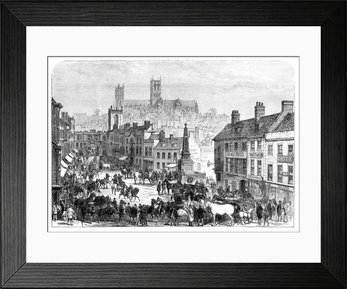Framed Print : Lincoln Horse Fair, 1870. Creator: Unknown Framed Print : Lincoln Horse Fair, 1870. Creator: Unknown